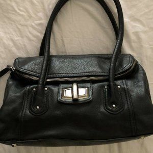 B. MAKOWSKY Black Soft Pebbled Flap Bag
